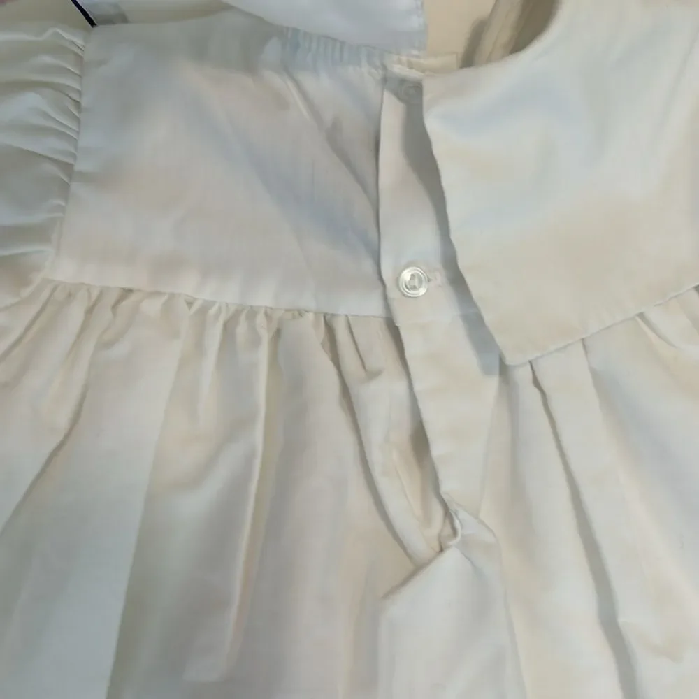 Vintage Pinafore Collared Sailboat Summer Dress 12M